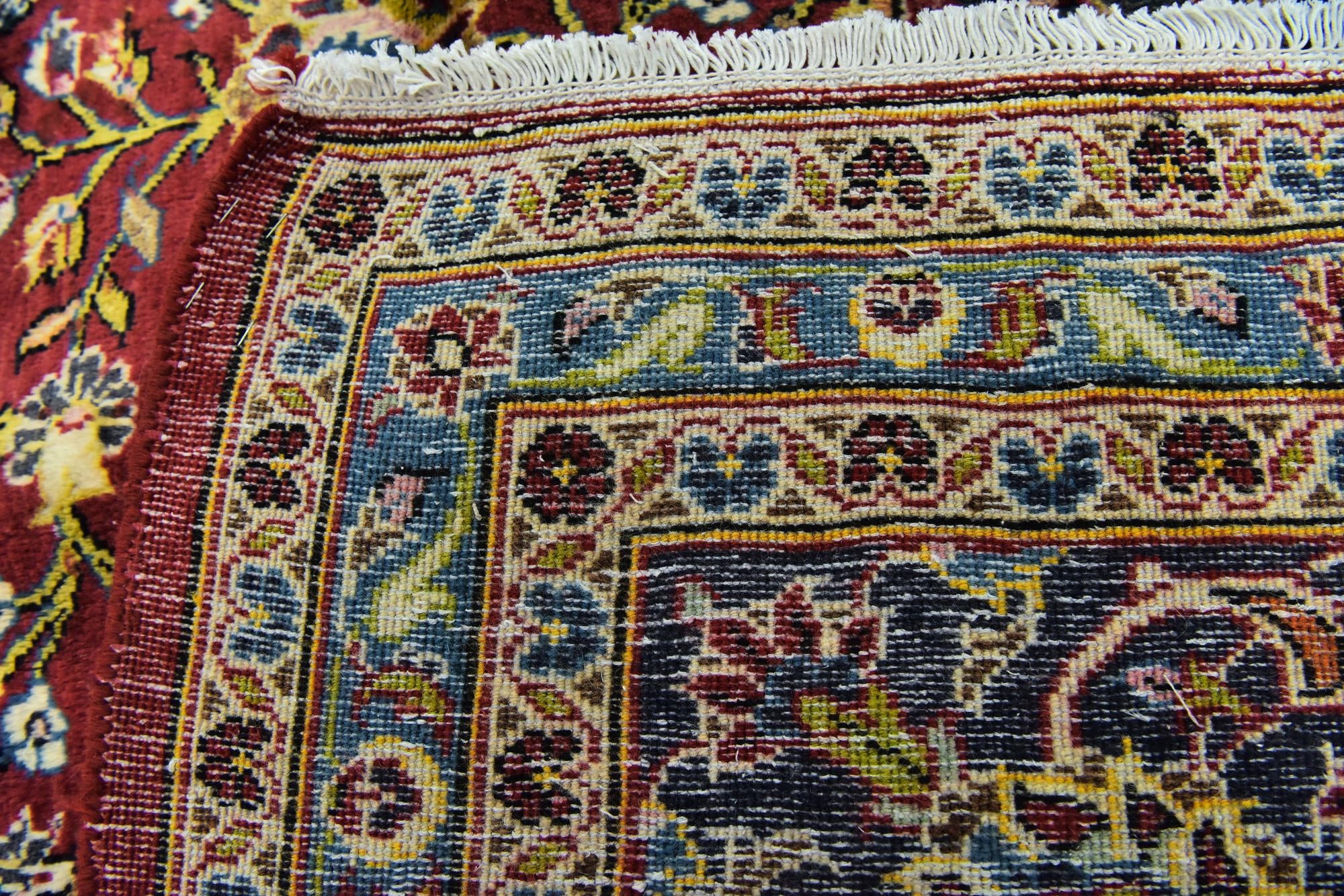 9' 7 x 13' Hand Knotted Kashan Persian Wool Rug