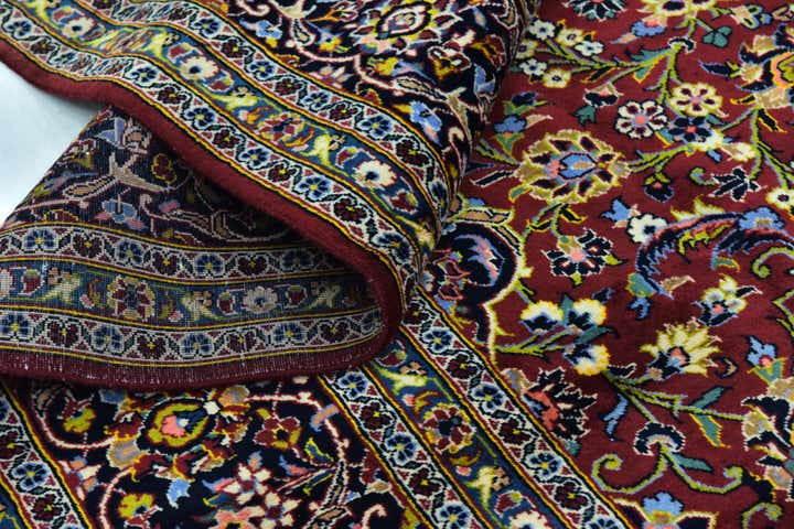 9' 7 x 13' Hand Knotted Kashan Persian Wool Rug
