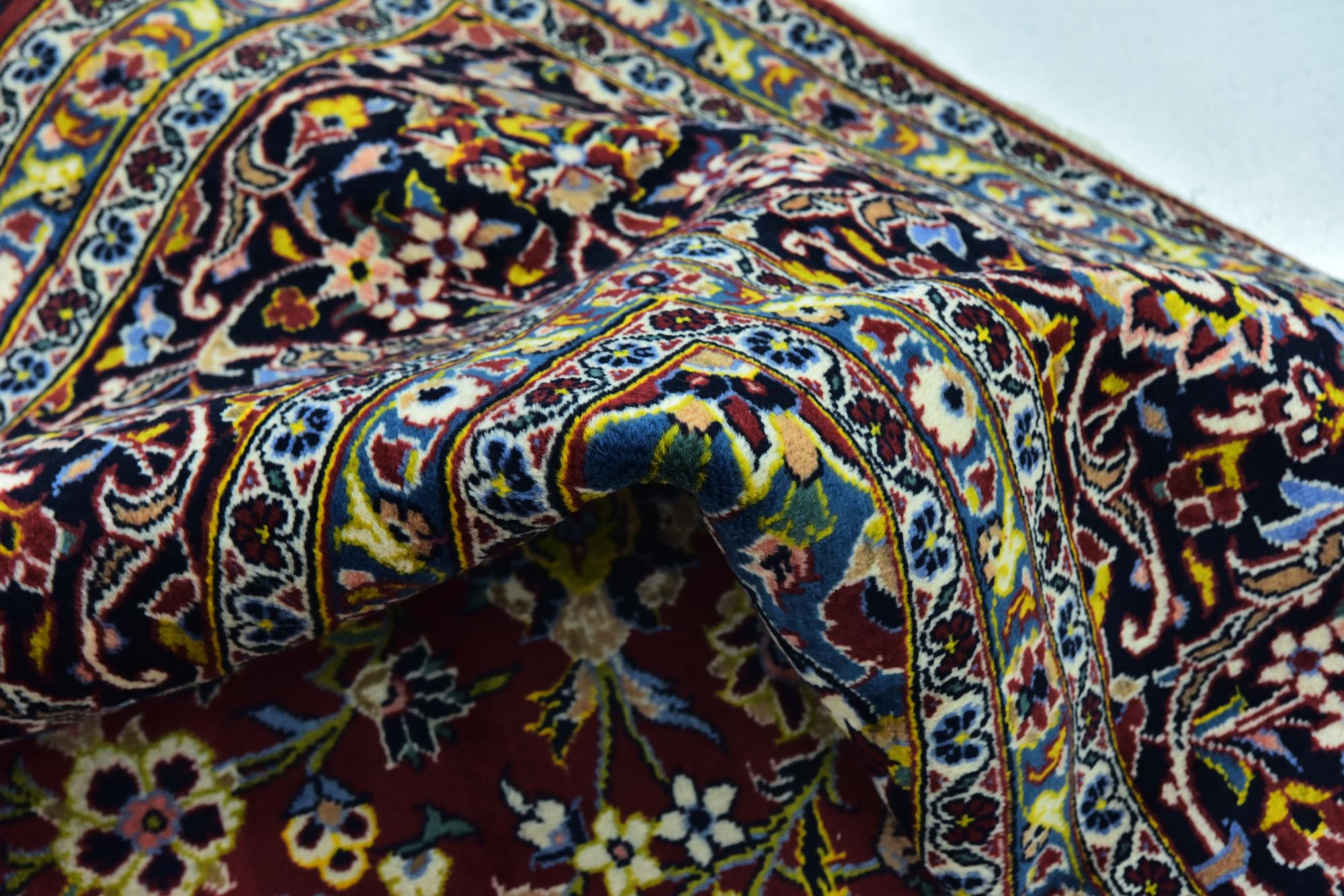 9' 7 x 13' Hand Knotted Kashan Persian Wool Rug