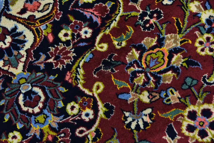 9' 7 x 13' Hand Knotted Kashan Persian Wool Rug