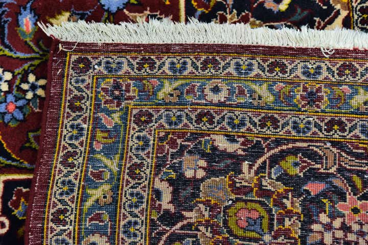 9' 7 x 13' Hand Knotted Kashan Persian Wool Rug