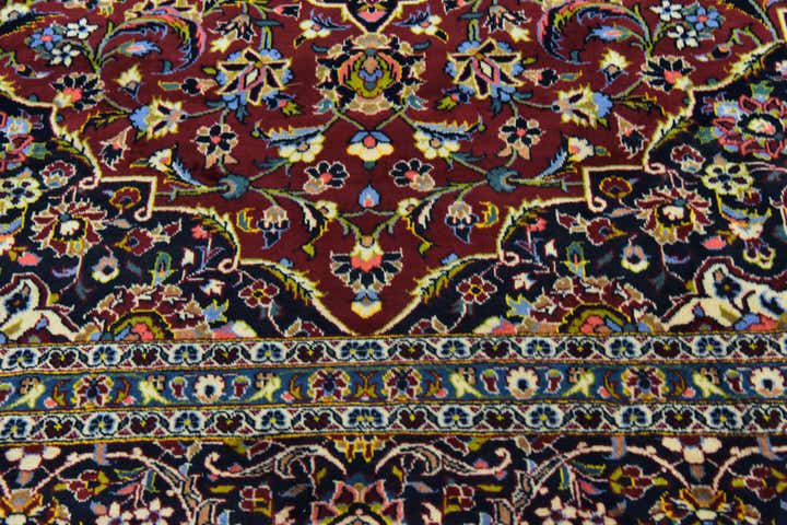 9' 7 x 13' Hand Knotted Kashan Persian Wool Rug
