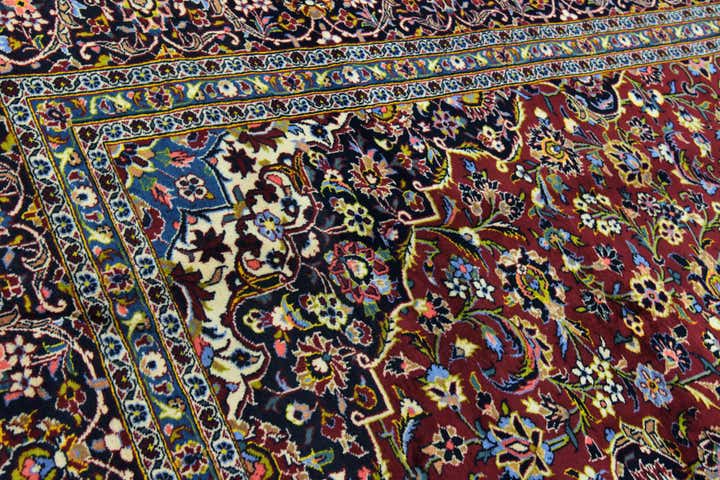 9' 7 x 13' Hand Knotted Kashan Persian Wool Rug