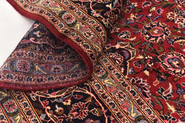 9' 9 x 13' 5 Hand Knotted Kashan Persian Wool Rug