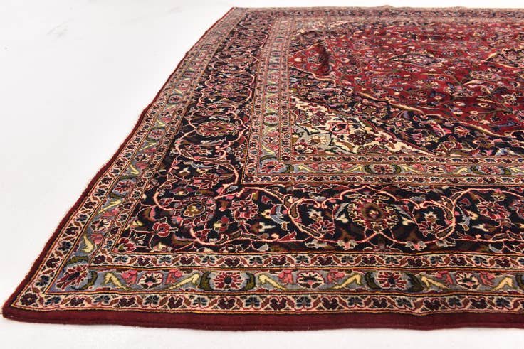 Detail image of 9' 9 x 13' 5 Hand Knotted Kashan Persian Wool Rug