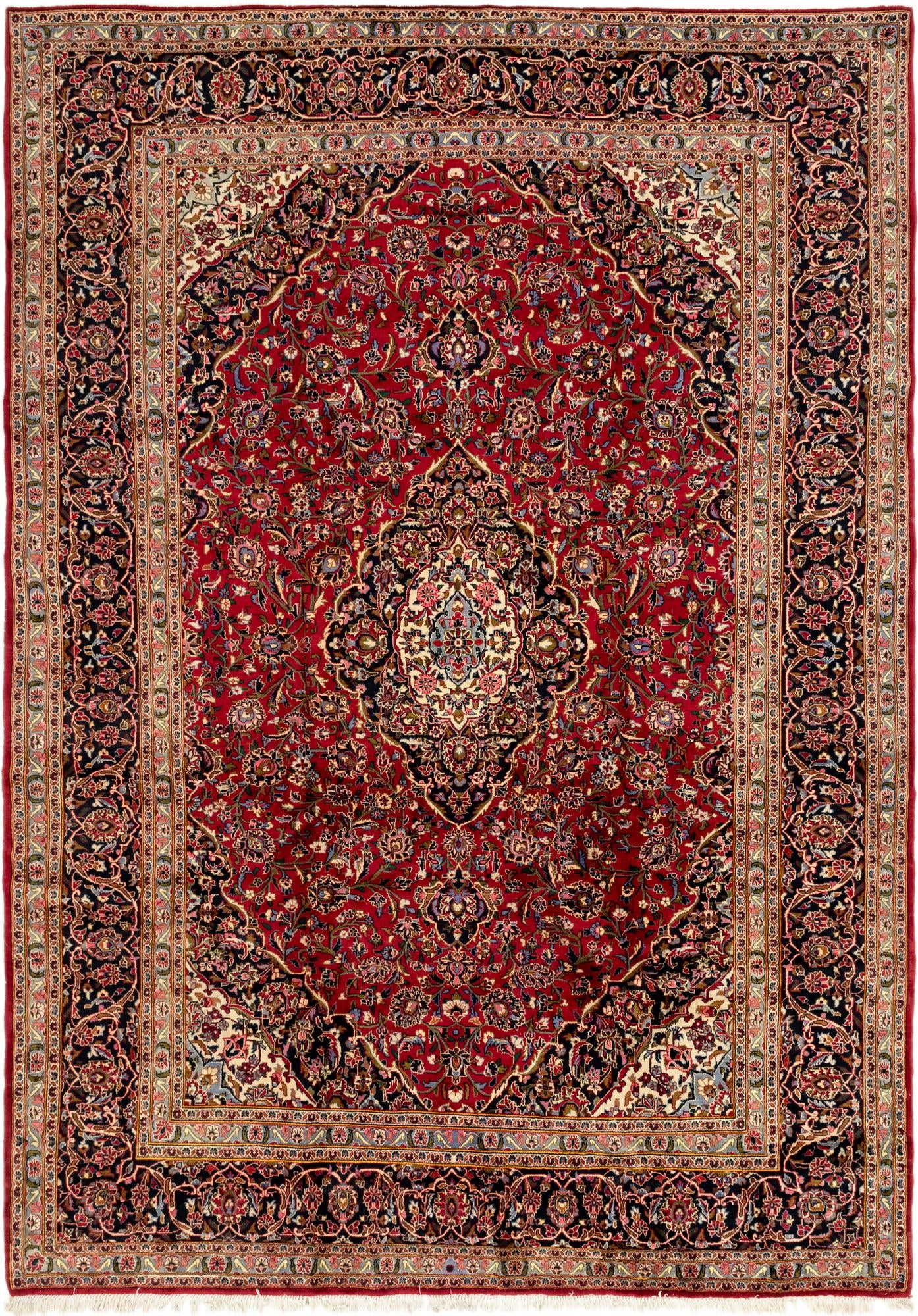 9' 9 x 13' 5 Hand Knotted Kashan Persian Wool Rug