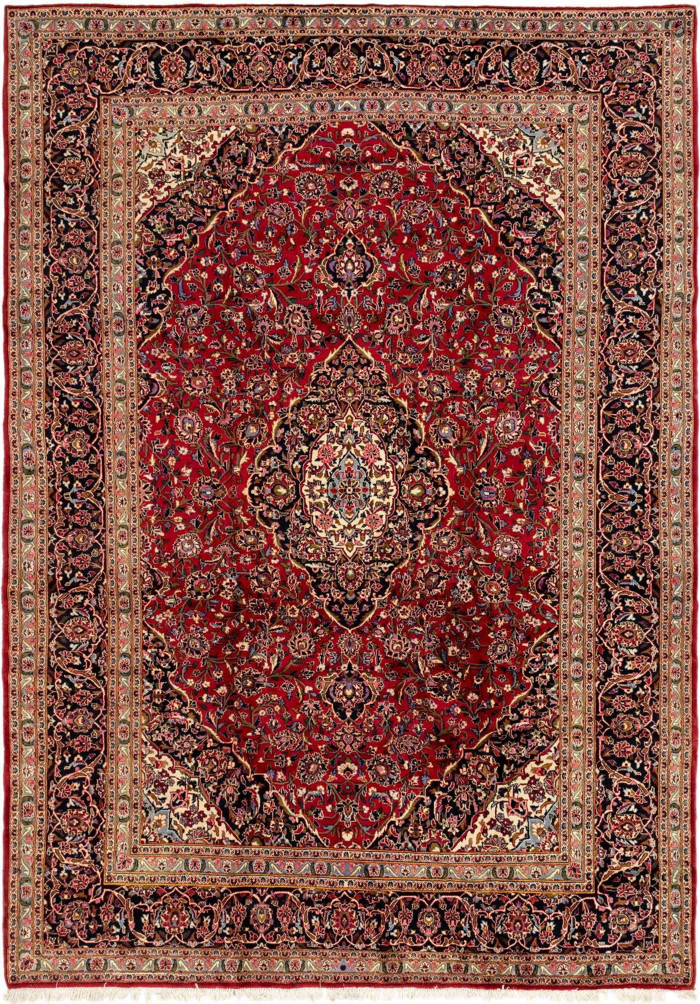 9' 9 x 13' 5 Hand Knotted Kashan Persian Wool Rug