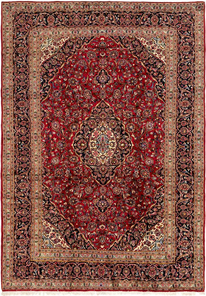 9' 9 x 13' 5 Hand Knotted Kashan Persian Wool Rug