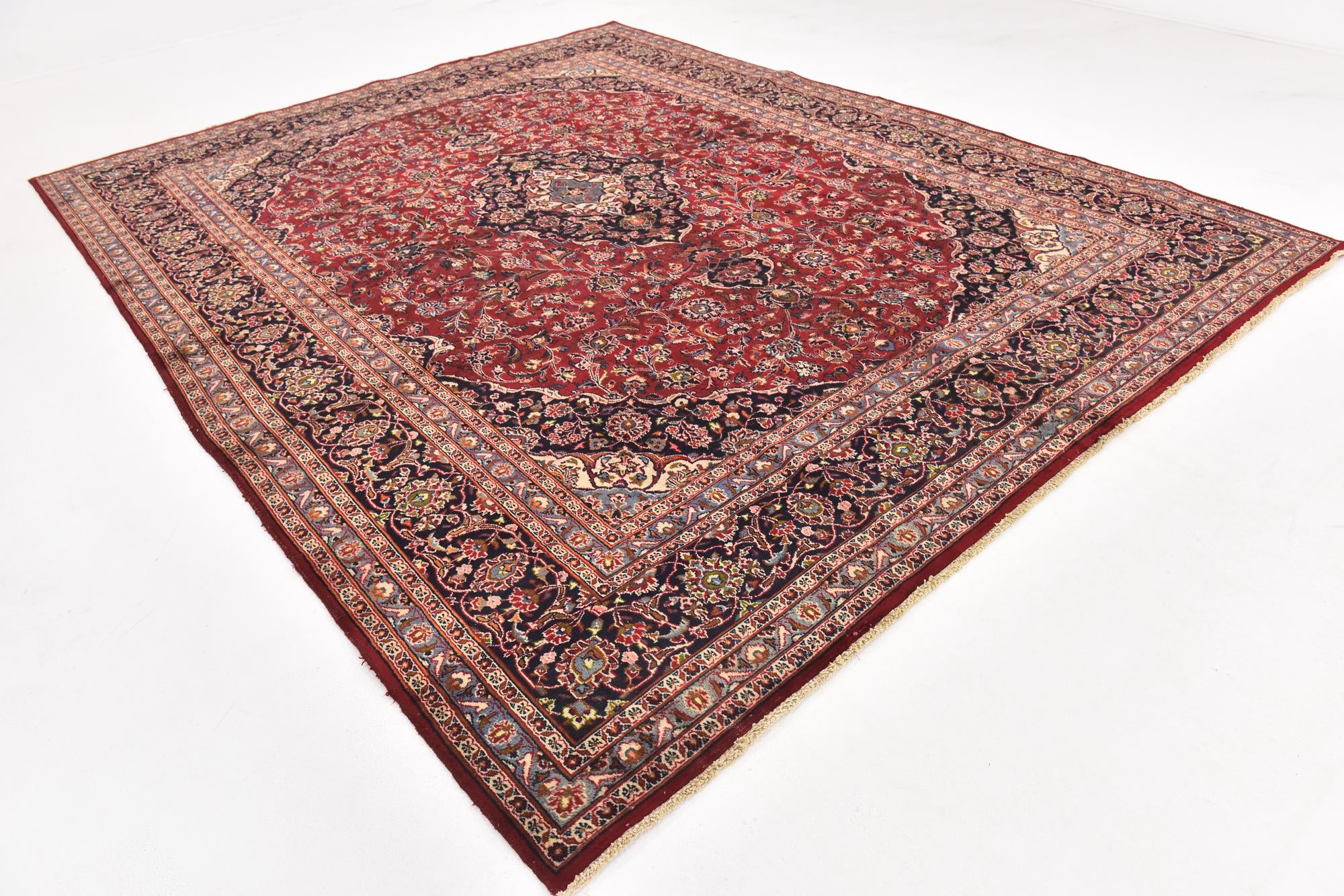 305cm x 385cm anudado a mano Kashan Alfombra Persa Lana