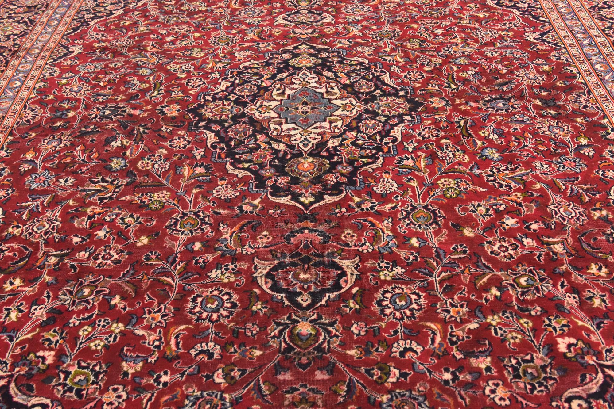 305cm x 385cm anudado a mano Kashan Alfombra Persa Lana
