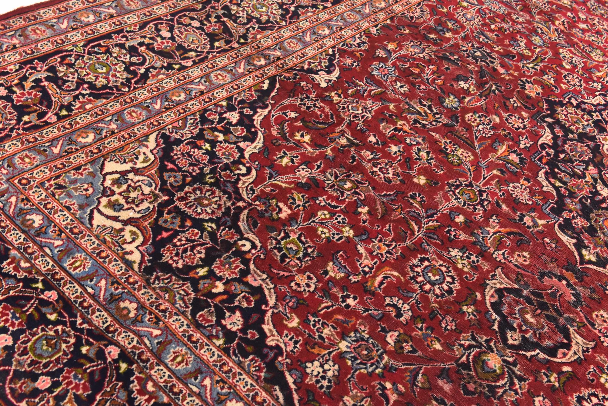 305cm x 385cm anudado a mano Kashan Alfombra Persa Lana