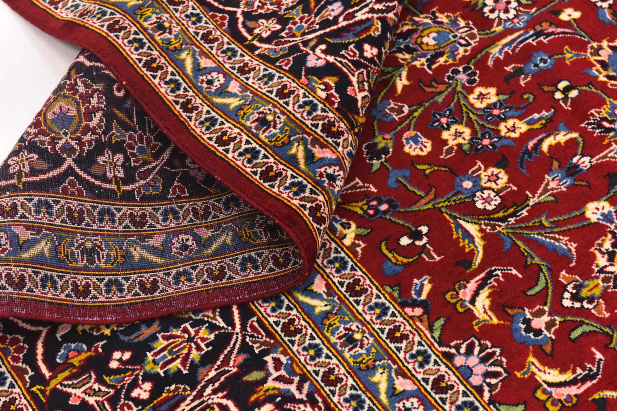 9' 8 x 12' 7 Hand Knotted Kashan Persian Wool Rug