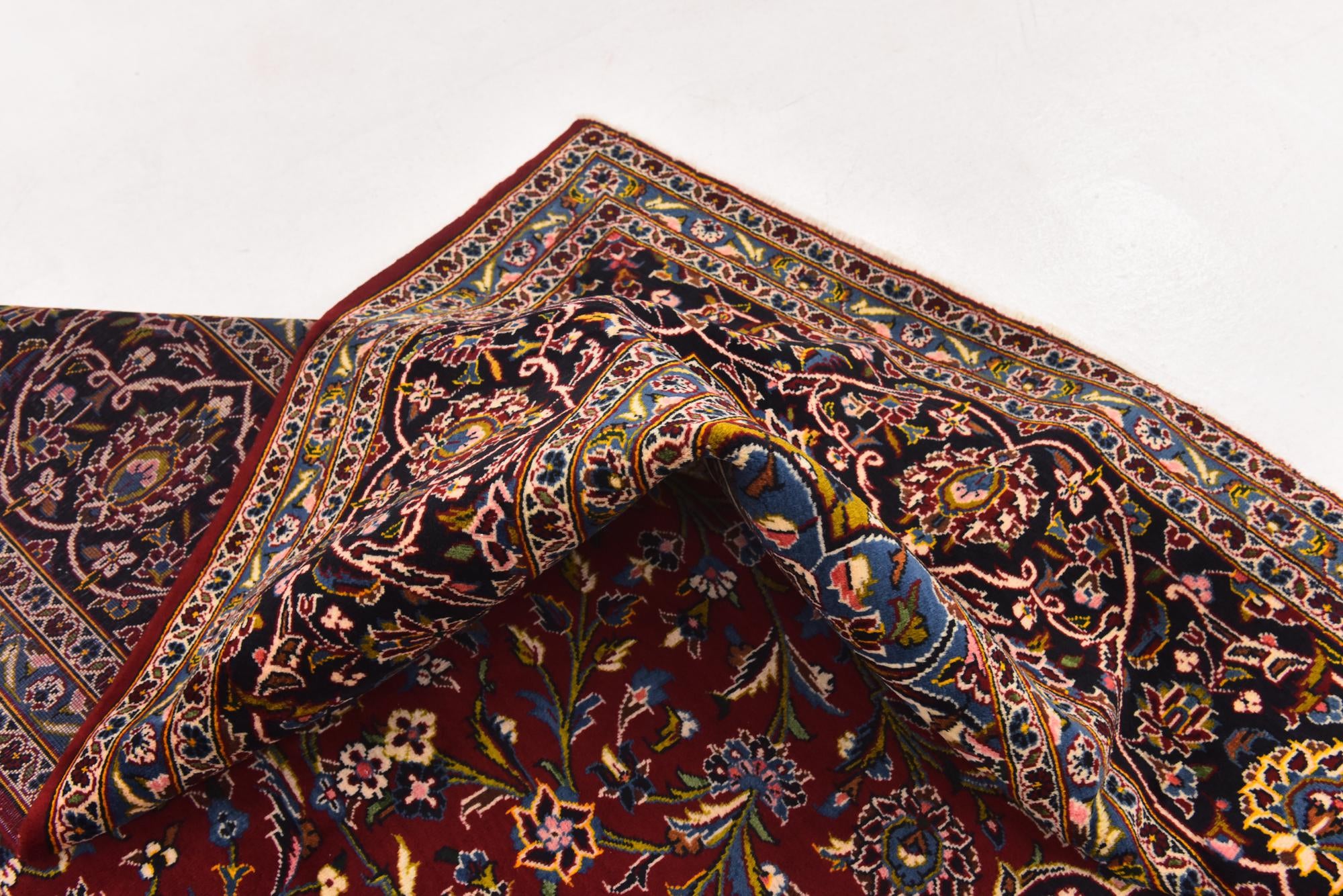 9' 8 x 12' 7 Hand Knotted Kashan Persian Wool Rug