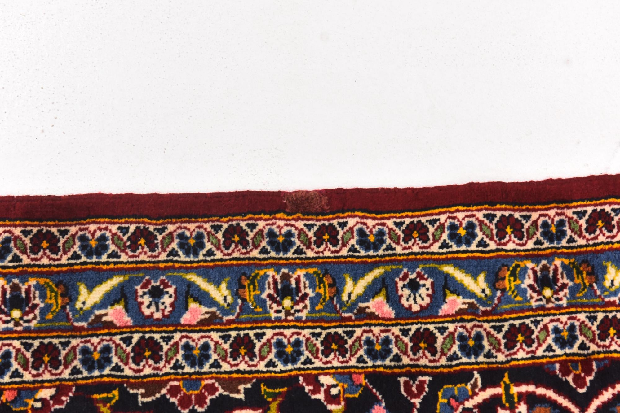 9' 8 x 12' 7 Hand Knotted Kashan Persian Wool Rug