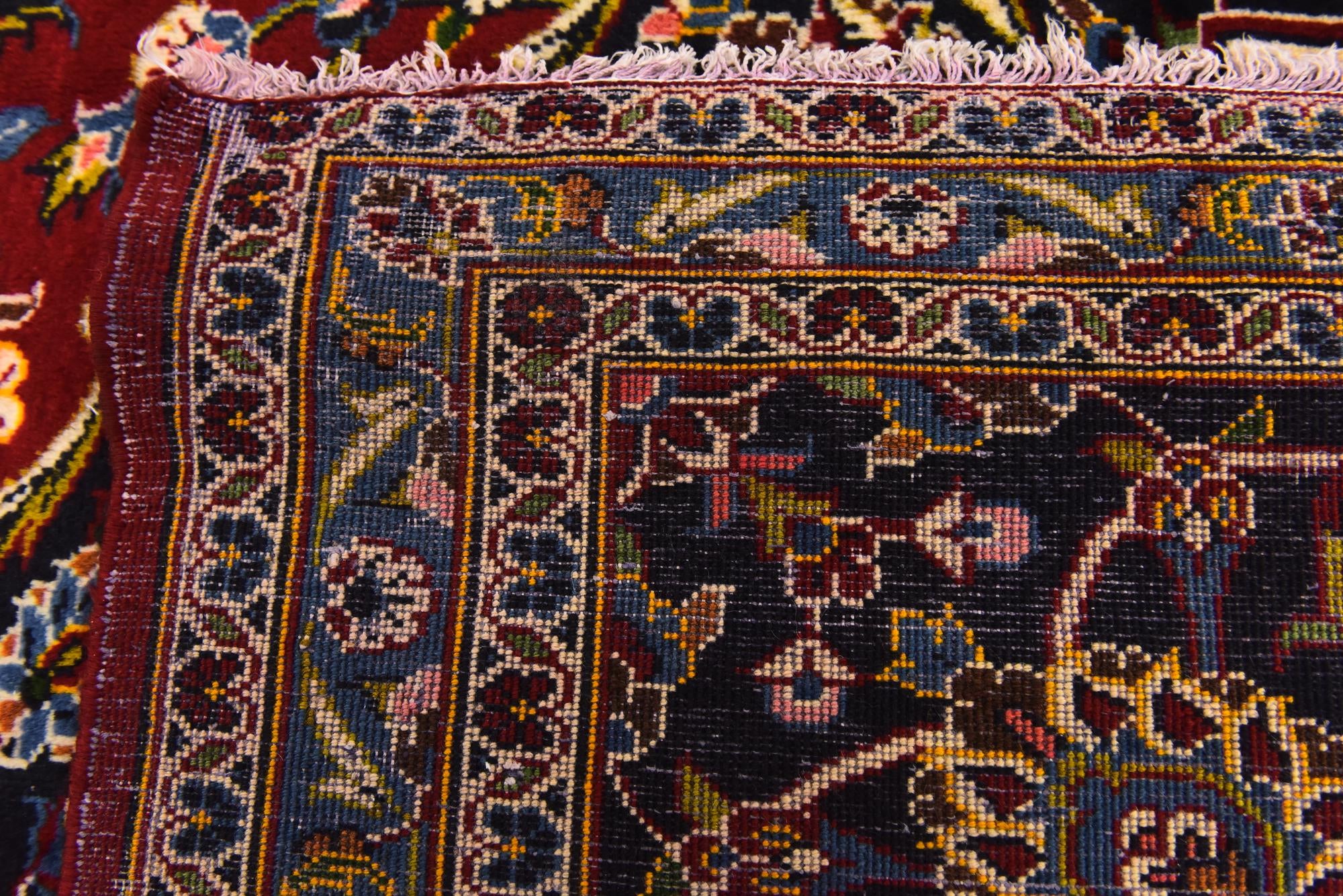 9' 8 x 12' 7 Hand Knotted Kashan Persian Wool Rug