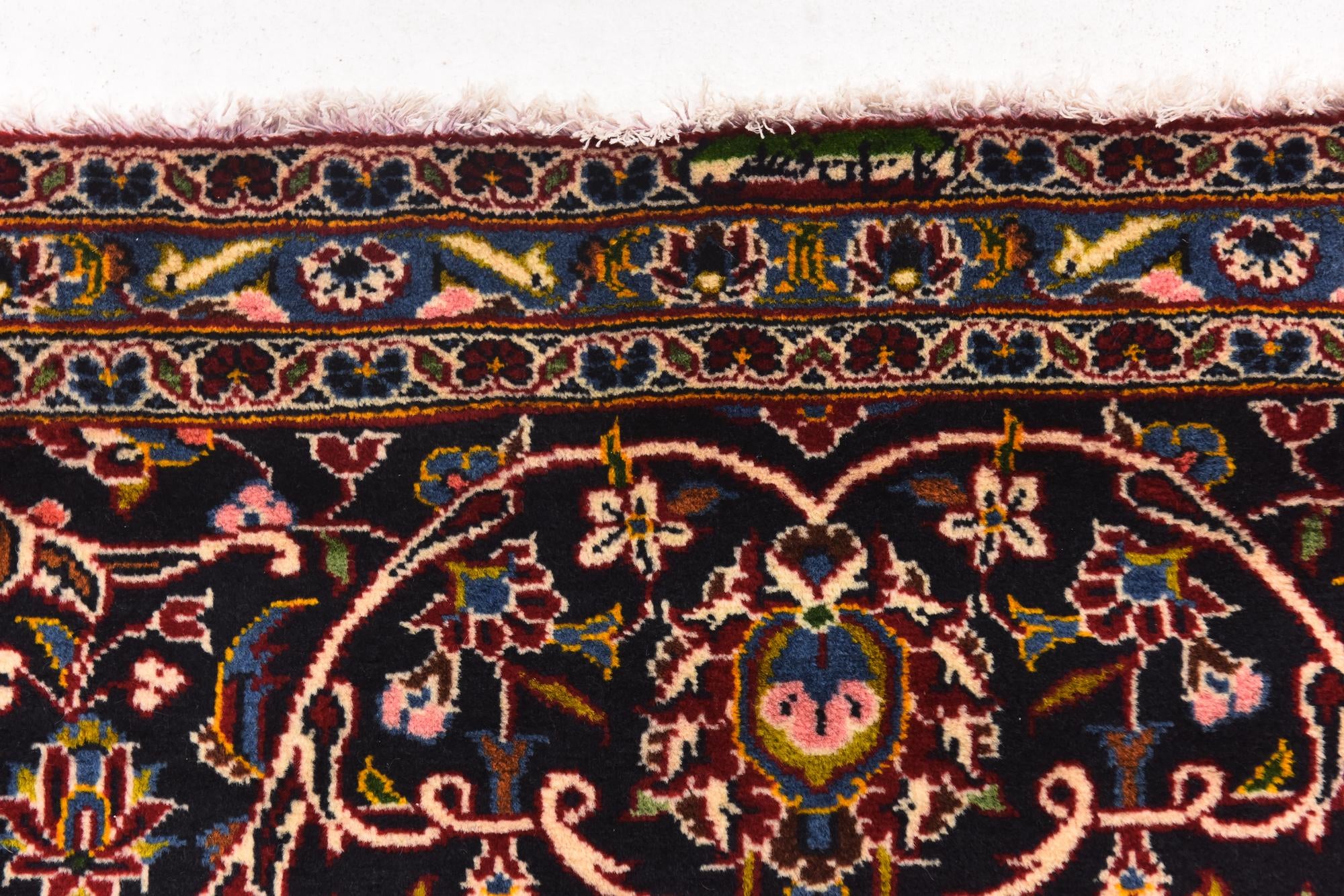 9' 8 x 12' 7 Hand Knotted Kashan Persian Wool Rug