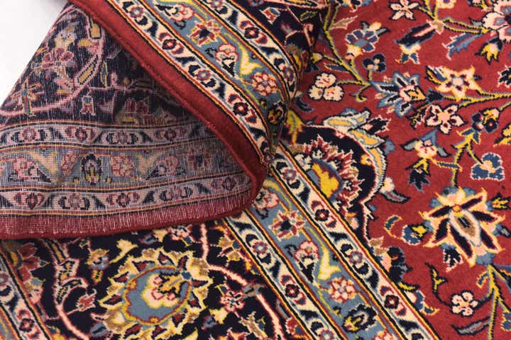 9' 7 x 12' 10 Hand Knotted Kashan Persian Wool Rug