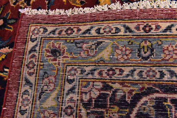 9' 7 x 12' 10 Hand Knotted Kashan Persian Wool Rug