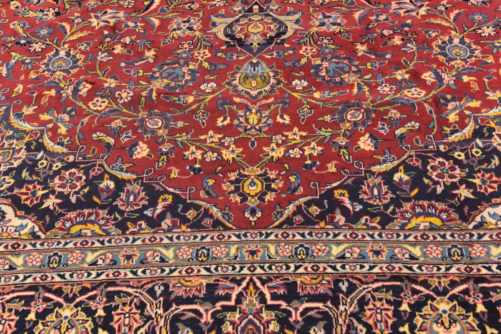 290cm x 390cm anudado a mano Kashan Alfombra Persa Lana