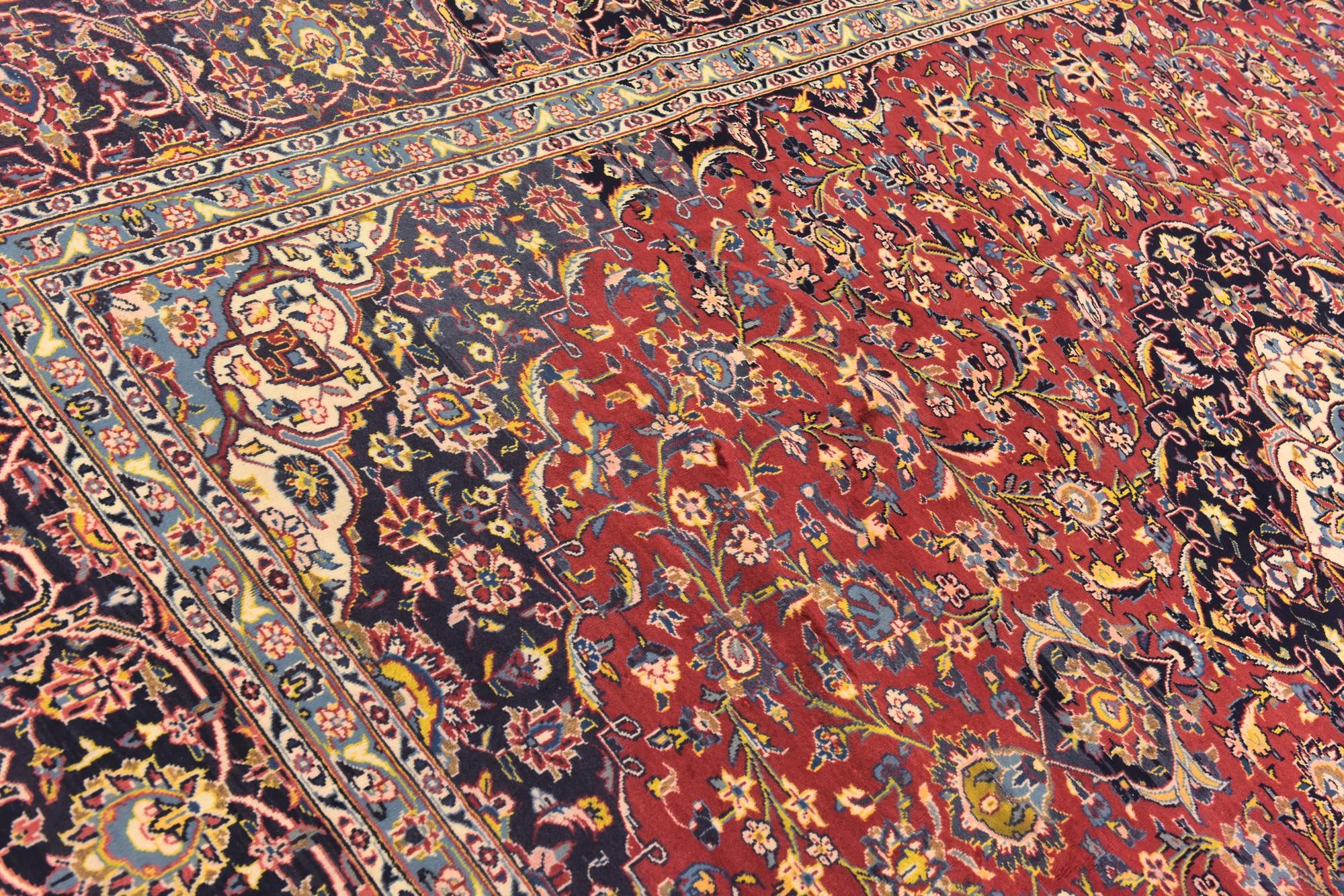 290cm x 390cm anudado a mano Kashan Alfombra Persa Lana