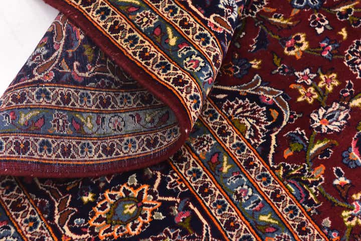 9' 8 x 13' 4 Hand Knotted Kashan Persian Wool Rug