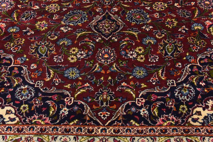 9' 8 x 13' 4 Hand Knotted Kashan Persian Wool Rug