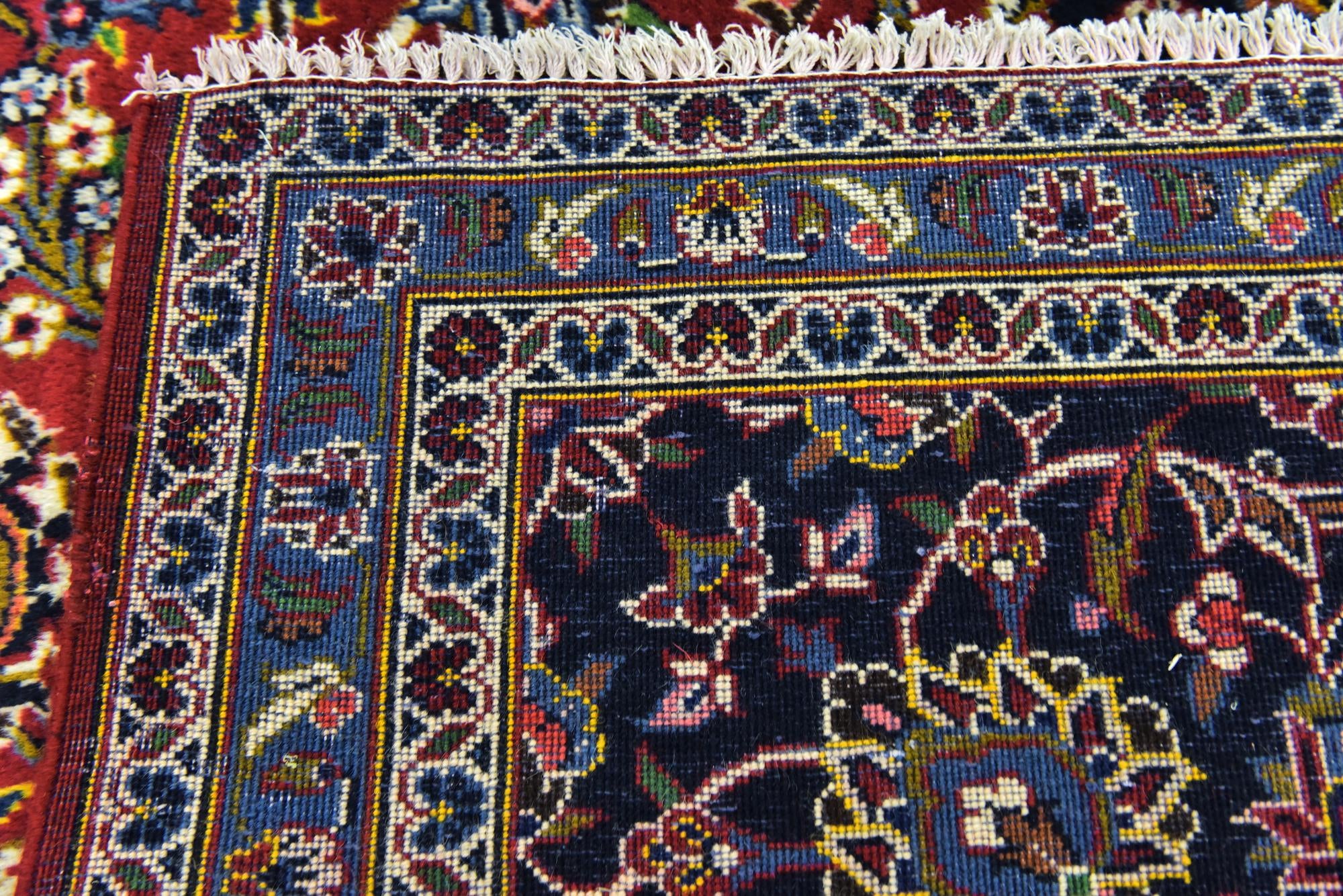 9' 9 x 13' Hand Knotted Kashan Persian Wool Rug