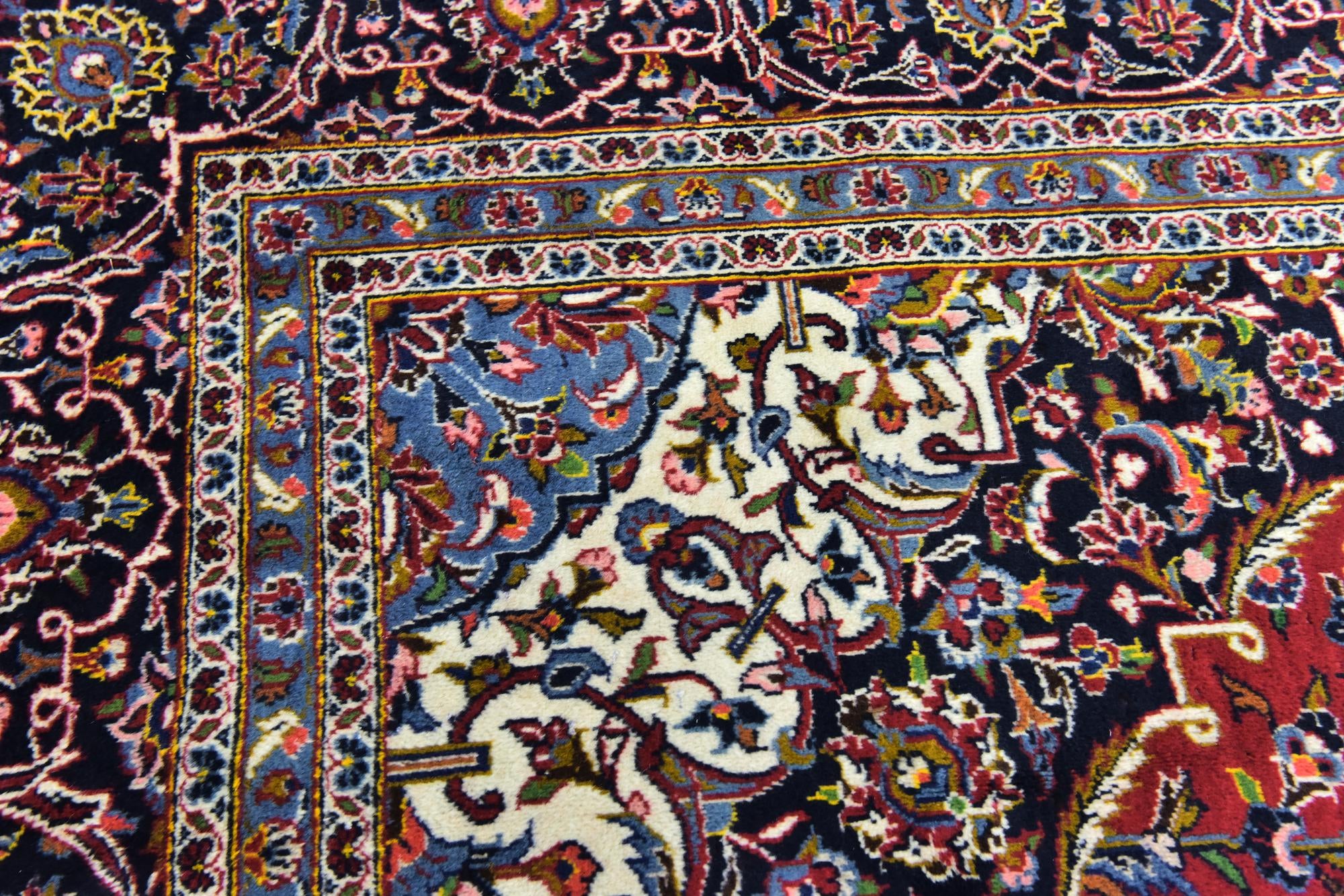 9' 9 x 13' Hand Knotted Kashan Persian Wool Rug