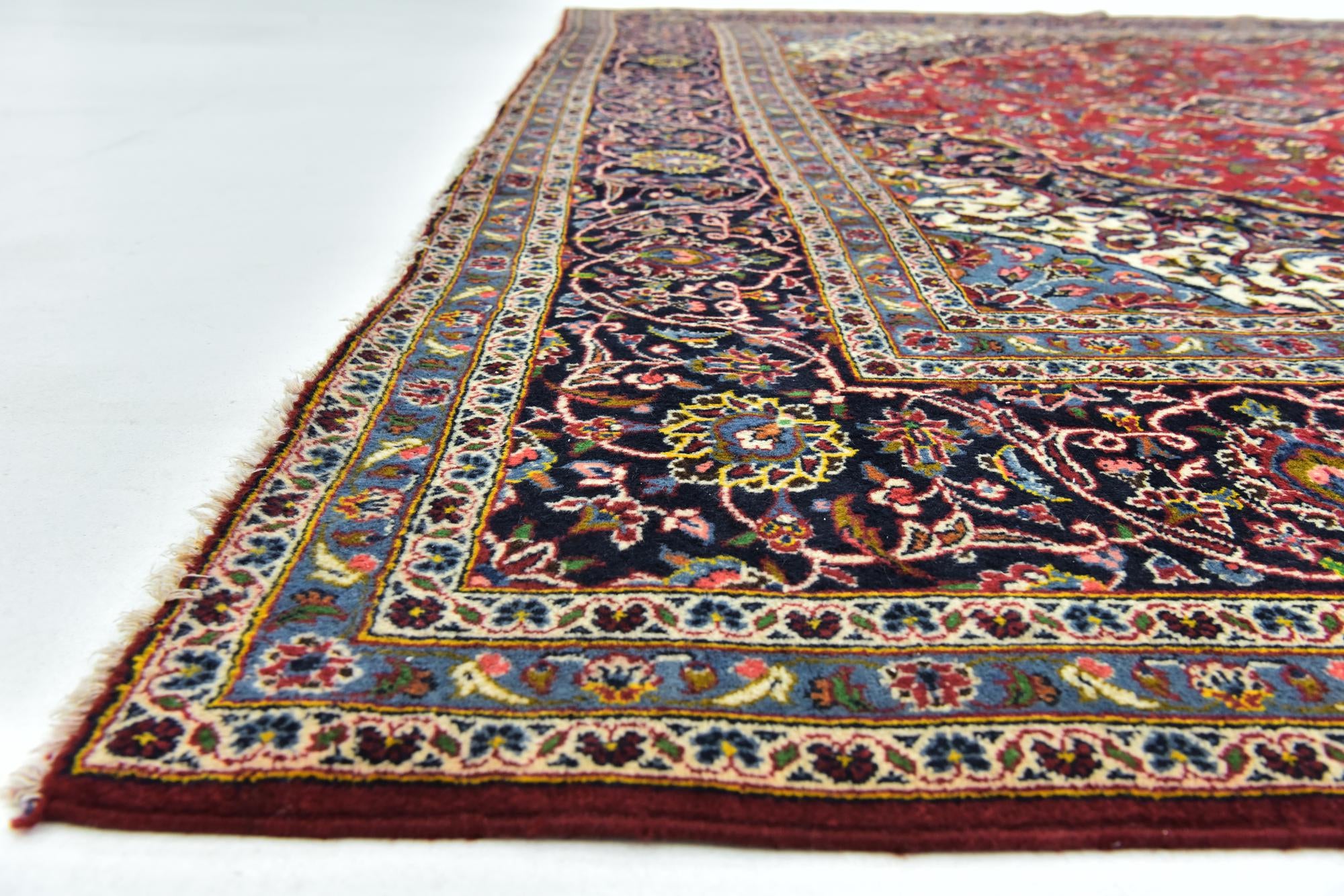 9' 9 x 13' Hand Knotted Kashan Persian Wool Rug