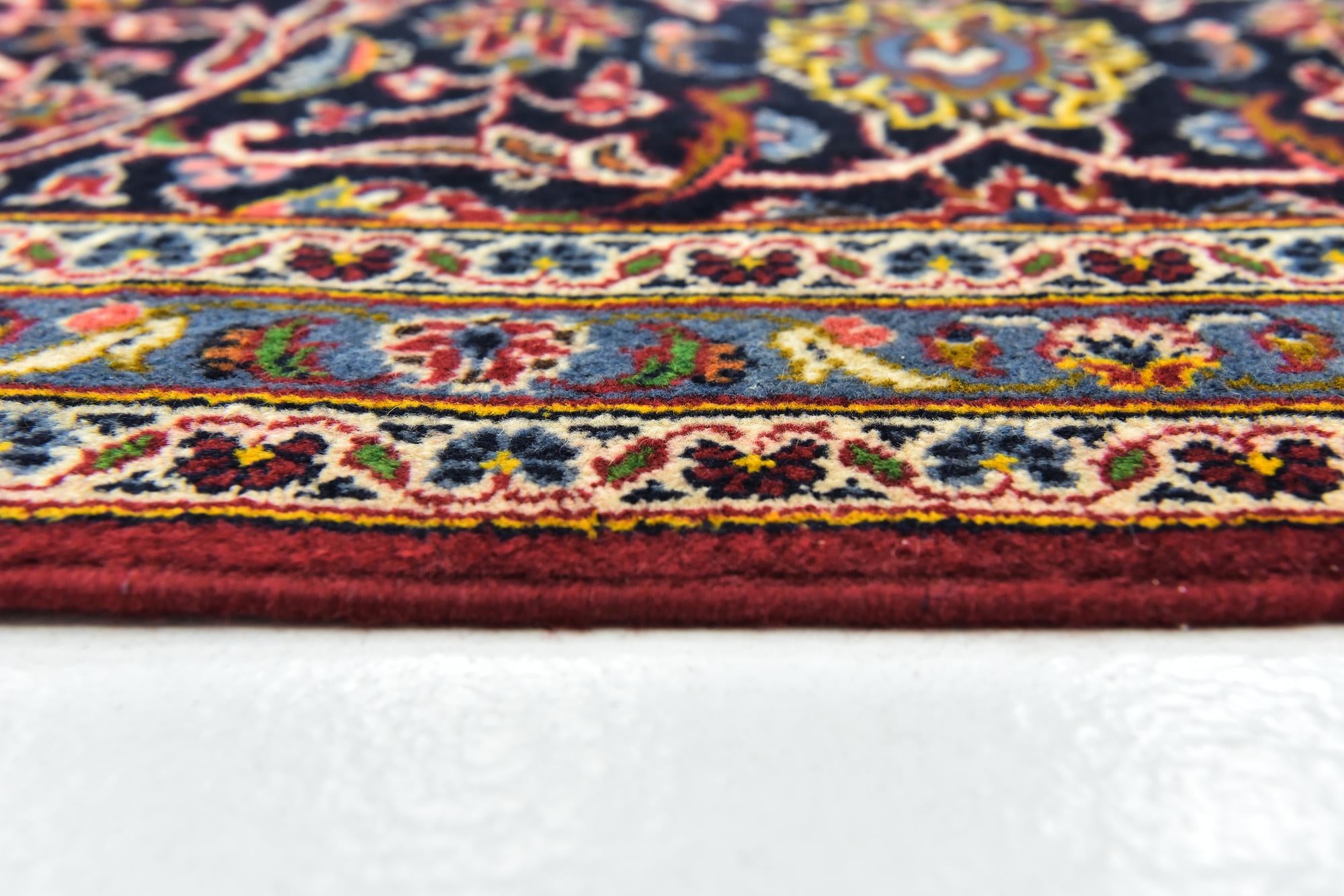9' 9 x 13' Hand Knotted Kashan Persian Wool Rug