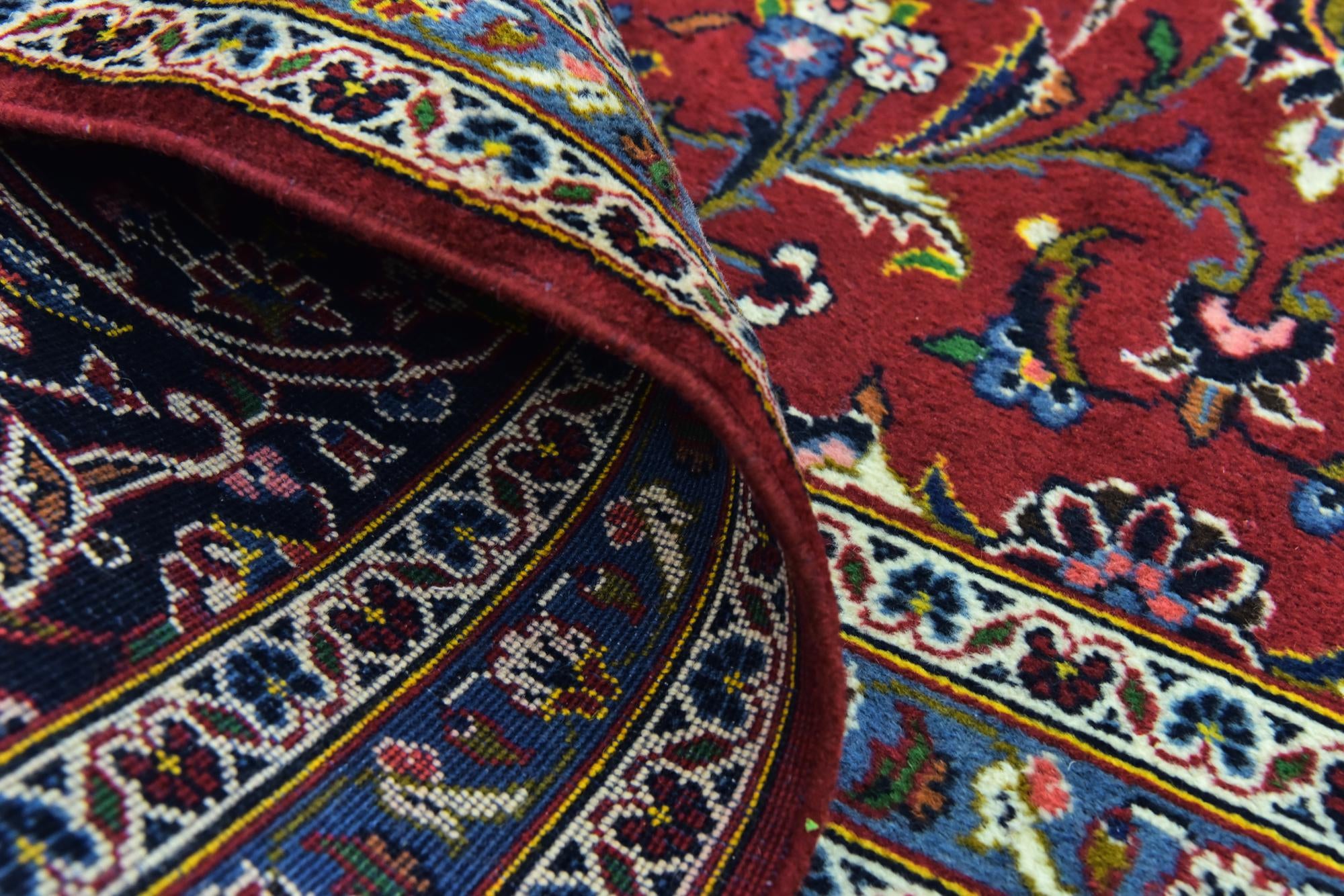 9' 9 x 13' Hand Knotted Kashan Persian Wool Rug