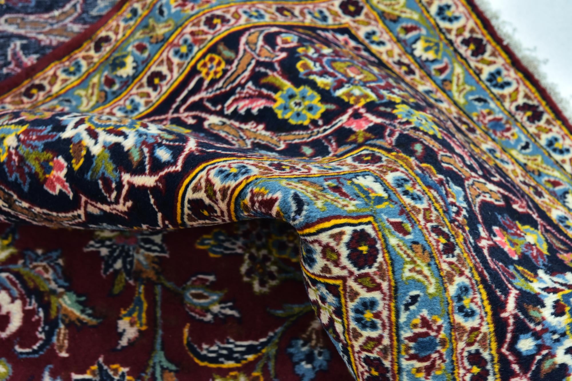 9' 9 x 13' Hand Knotted Kashan Persian Wool Rug