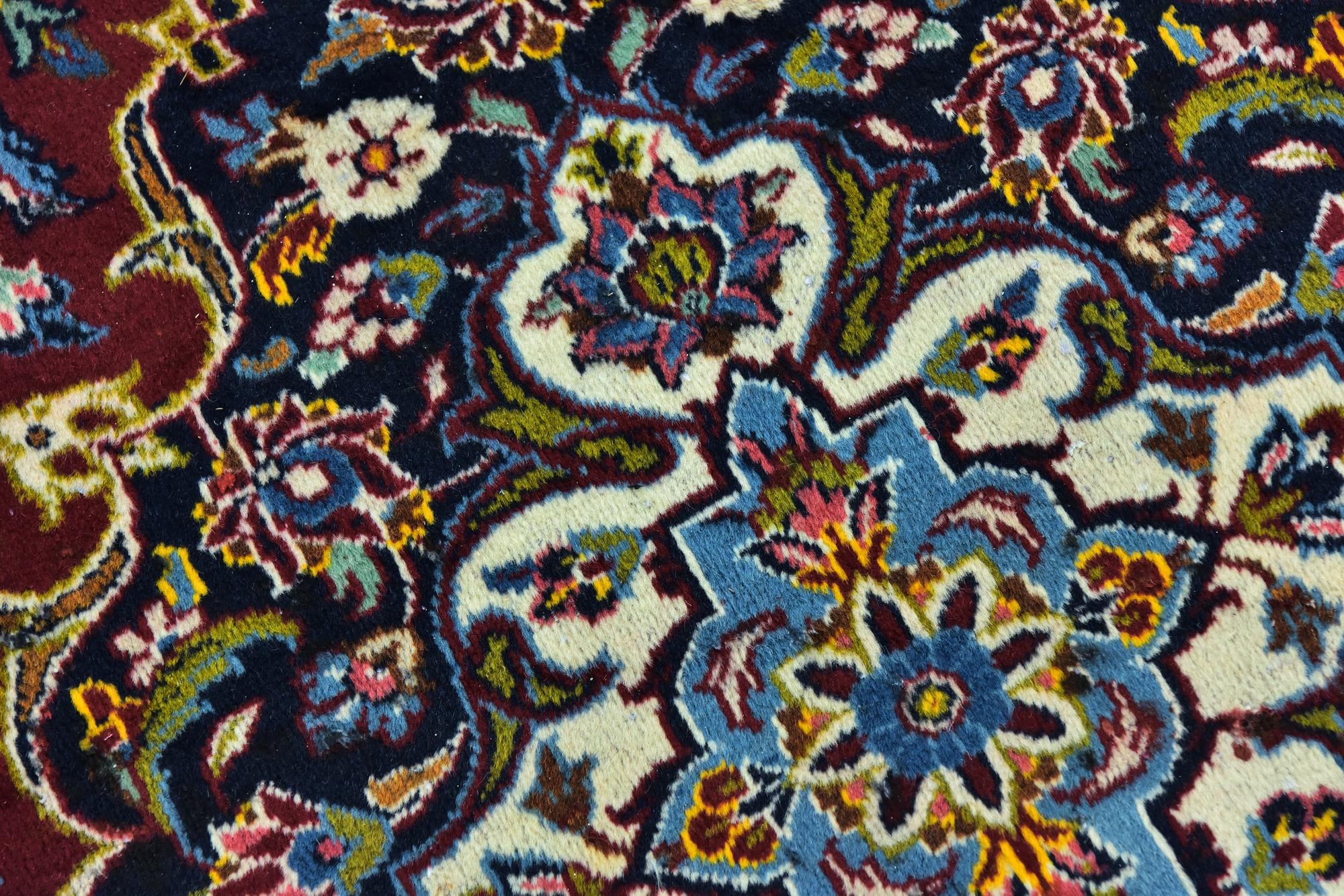 9' 9 x 13' Hand Knotted Kashan Persian Wool Rug