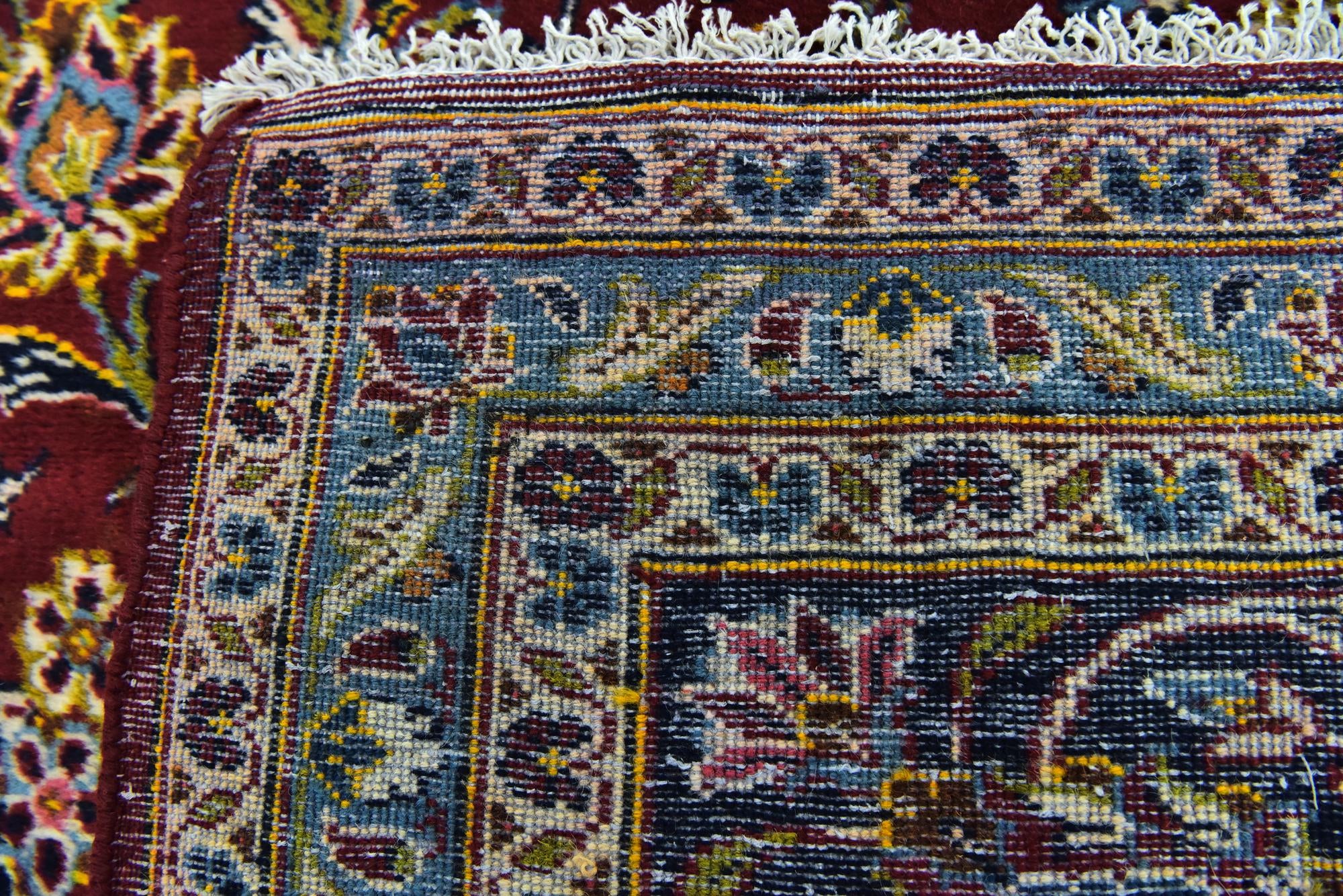 9' 9 x 13' Hand Knotted Kashan Persian Wool Rug