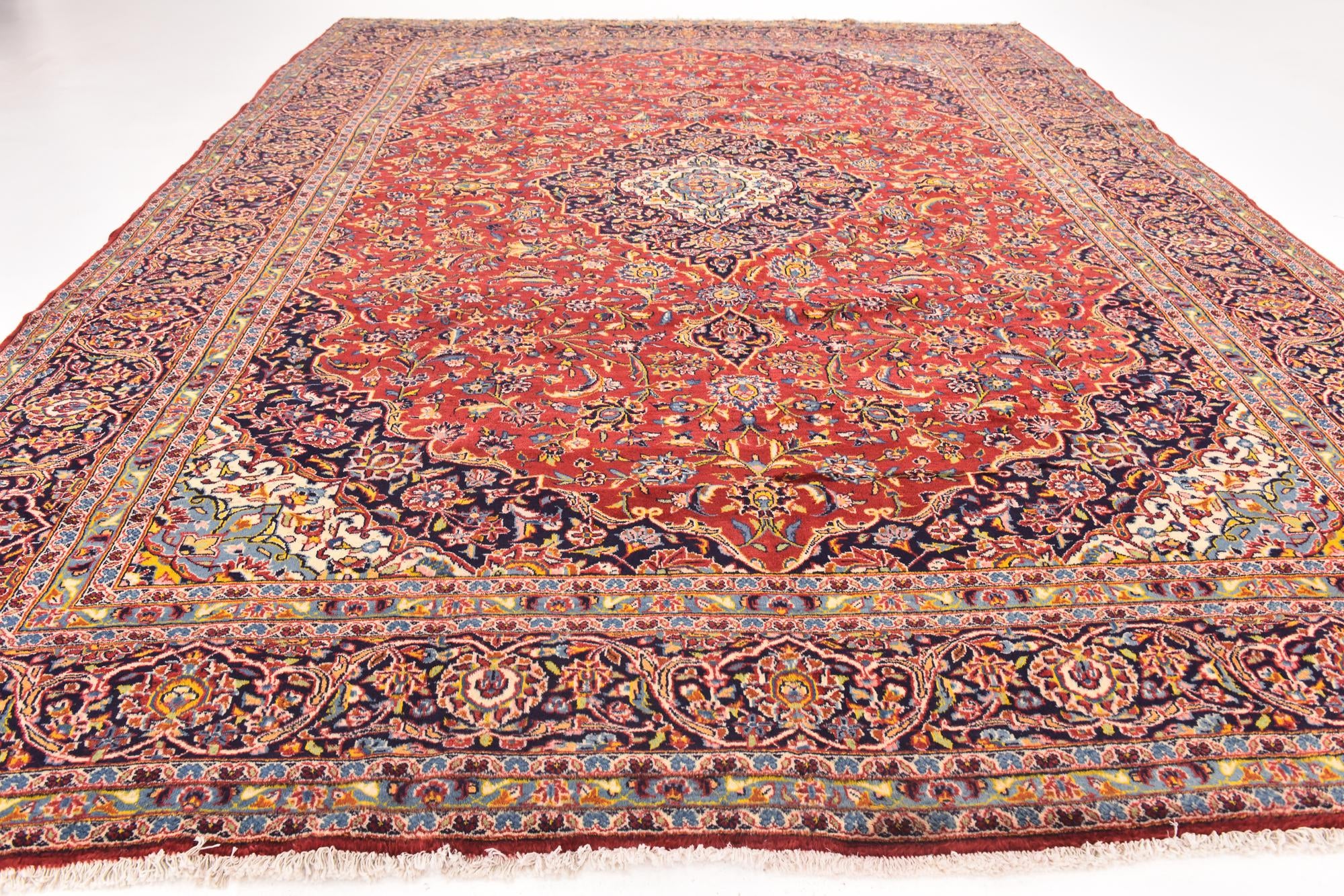 295cm x 390cm anudado a mano Kashan Alfombra Persa Lana