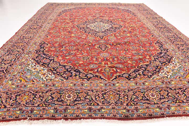 295cm x 390cm anudado a mano Kashan Alfombra Persa Lana