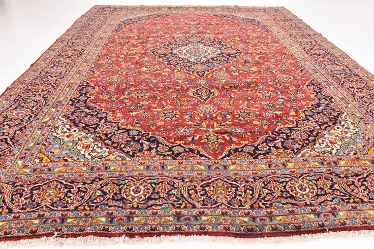 Detail image of 295cm x 390cm anudado a mano Kashan Alfombra Persa Lana