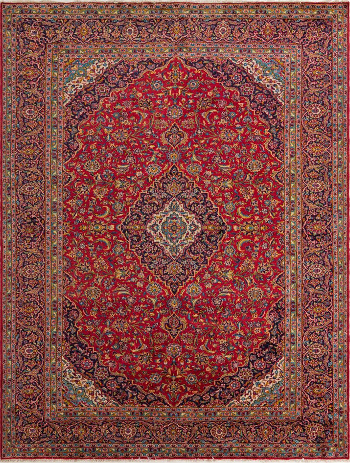 Detail image of 295cm x 390cm anudado a mano Kashan Alfombra Persa Lana