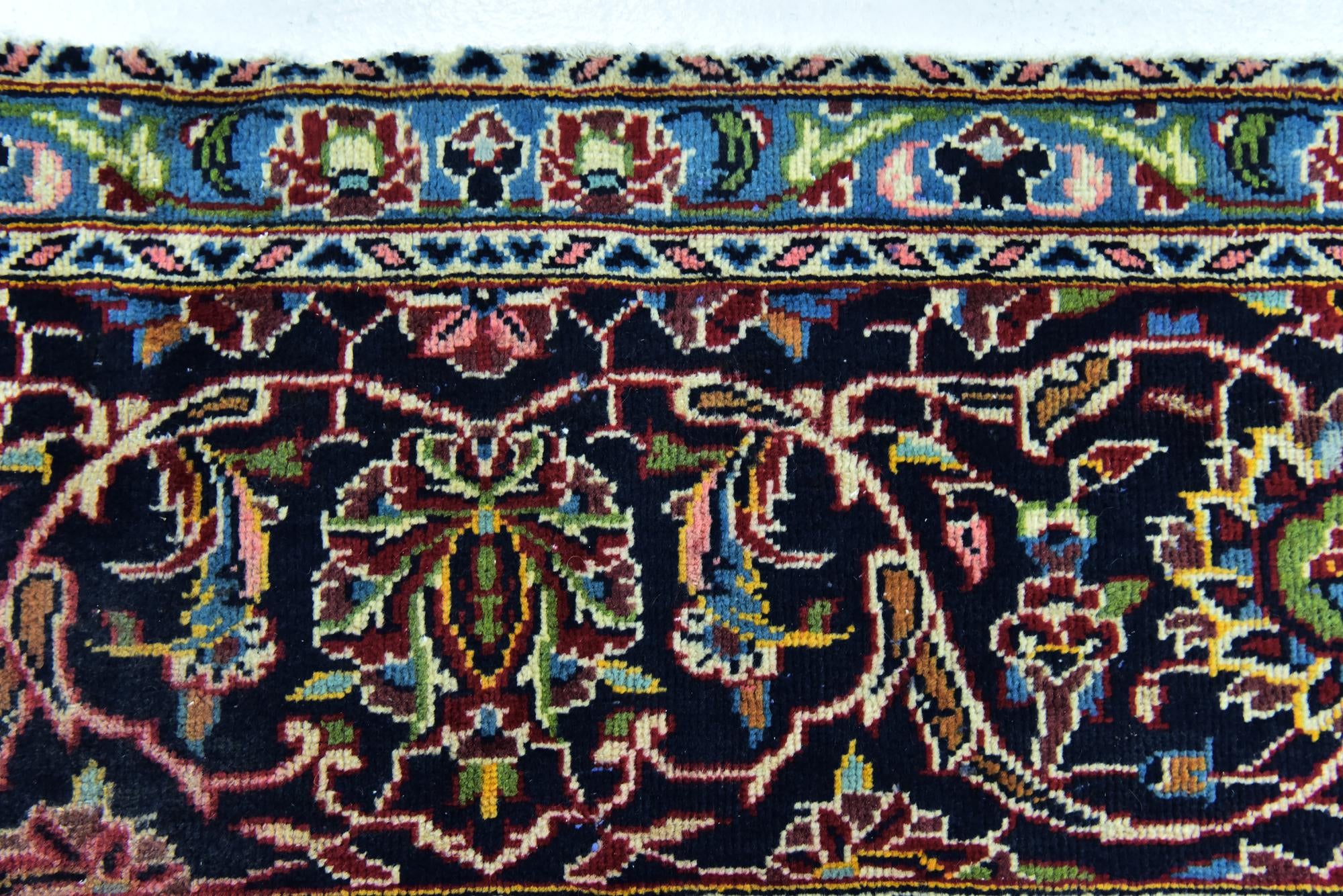 9' 7 x 12' 7 Hand Knotted Kashan Persian Wool Rug
