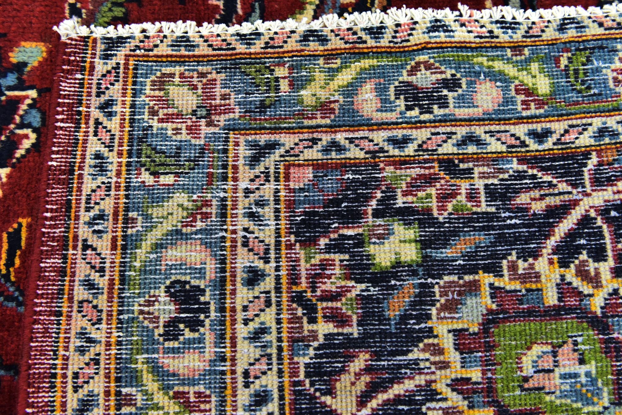 9' 7 x 12' 7 Hand Knotted Kashan Persian Wool Rug