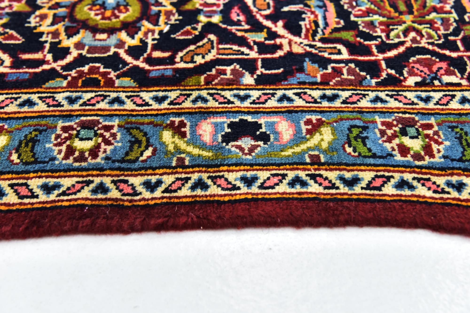 9' 7 x 12' 7 Hand Knotted Kashan Persian Wool Rug
