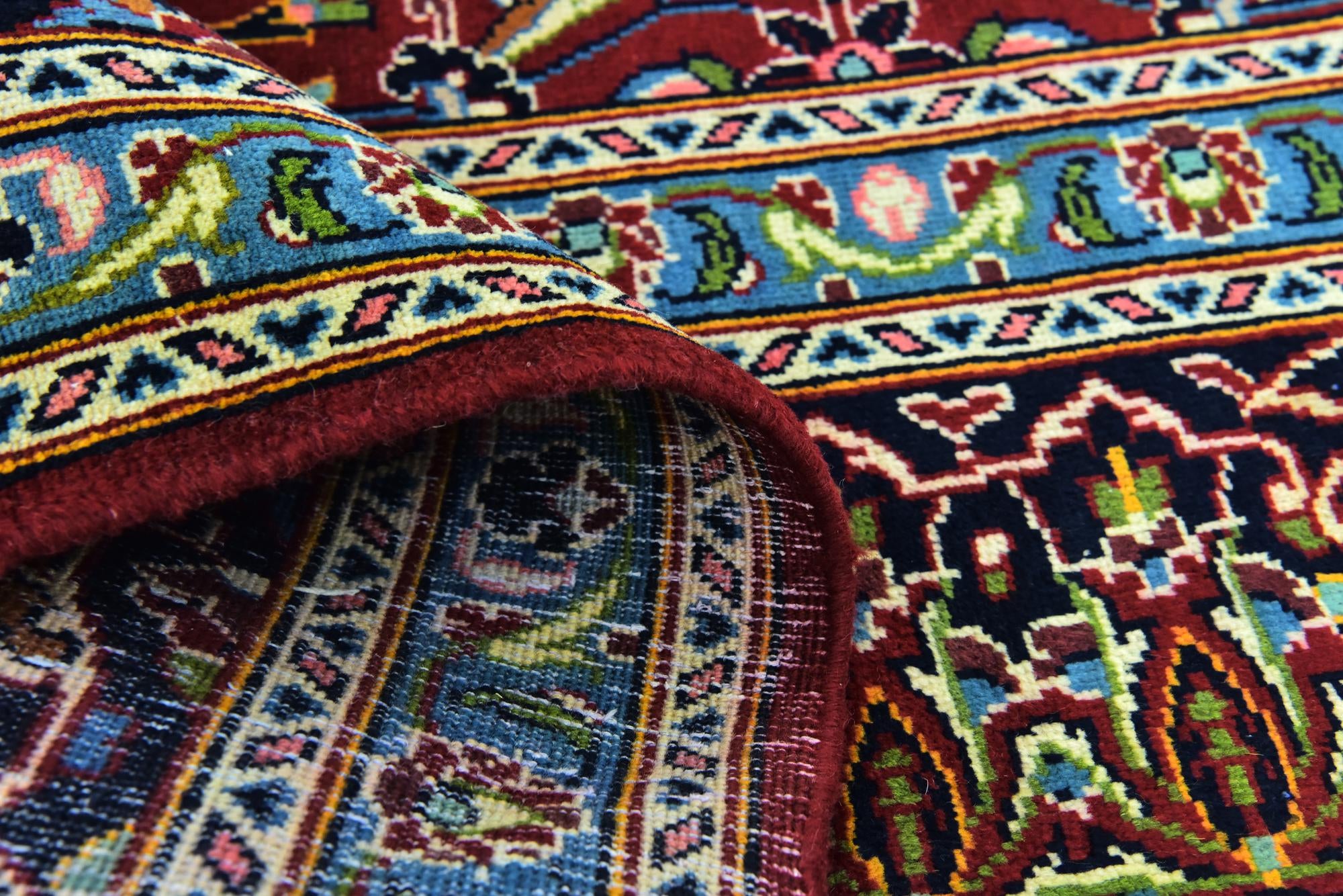 9' 7 x 12' 7 Hand Knotted Kashan Persian Wool Rug