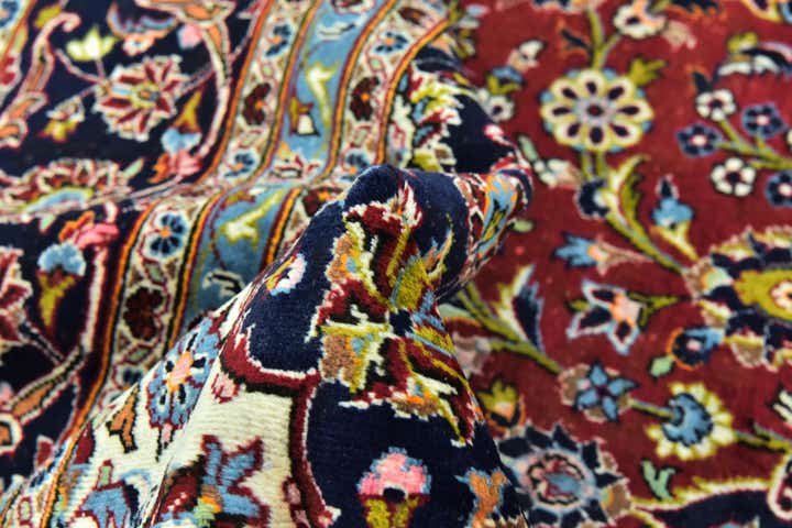 9' 8 x 13' Hand Knotted Kashan Persian Wool Rug