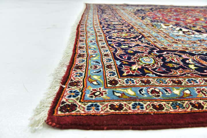 9' 8 x 13' Hand Knotted Kashan Persian Wool Rug