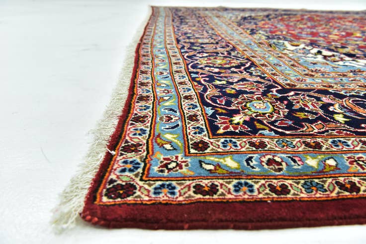 Detail image of 9' 8 x 13' Hand Knotted Kashan Persian Wool Rug