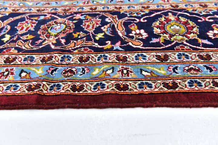 9' 8 x 13' Hand Knotted Kashan Persian Wool Rug