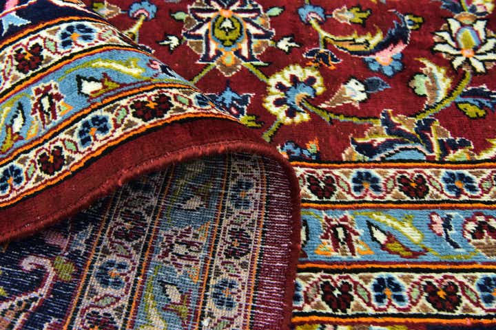 9' 8 x 13' Hand Knotted Kashan Persian Wool Rug