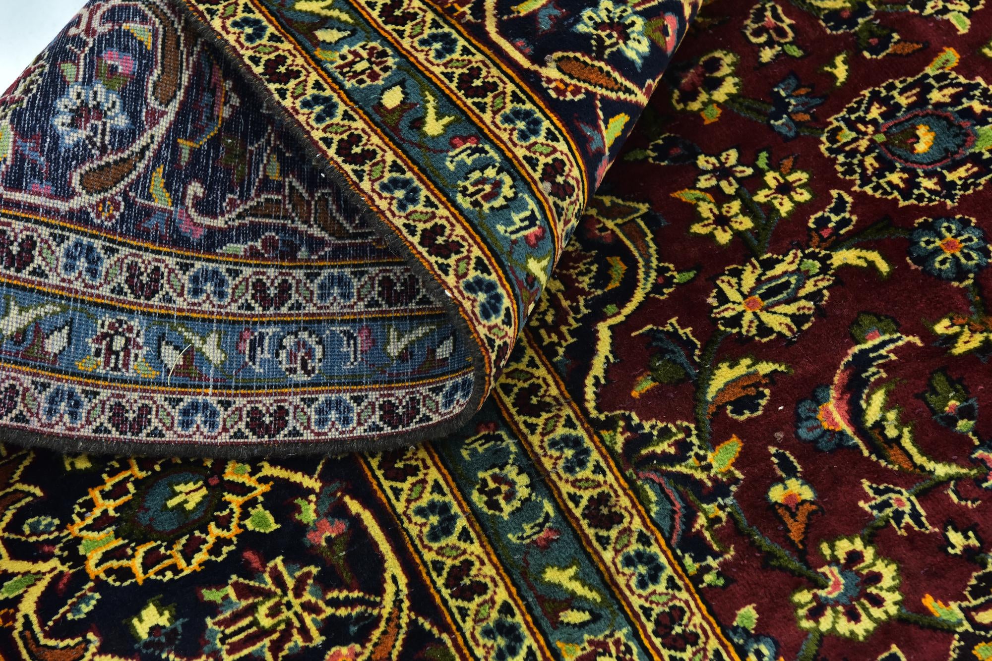 9' 6 x 13' Hand Knotted Kashan Persian Wool Rug