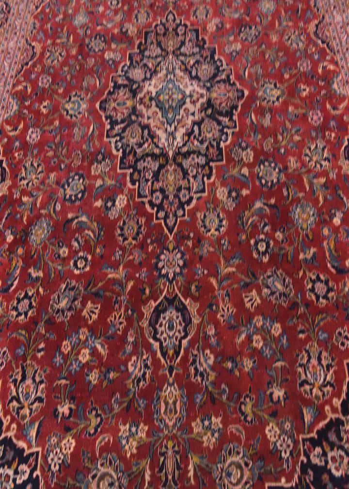 9' 8 x 12' 10 Hand Knotted Kashan Persian Wool Rug