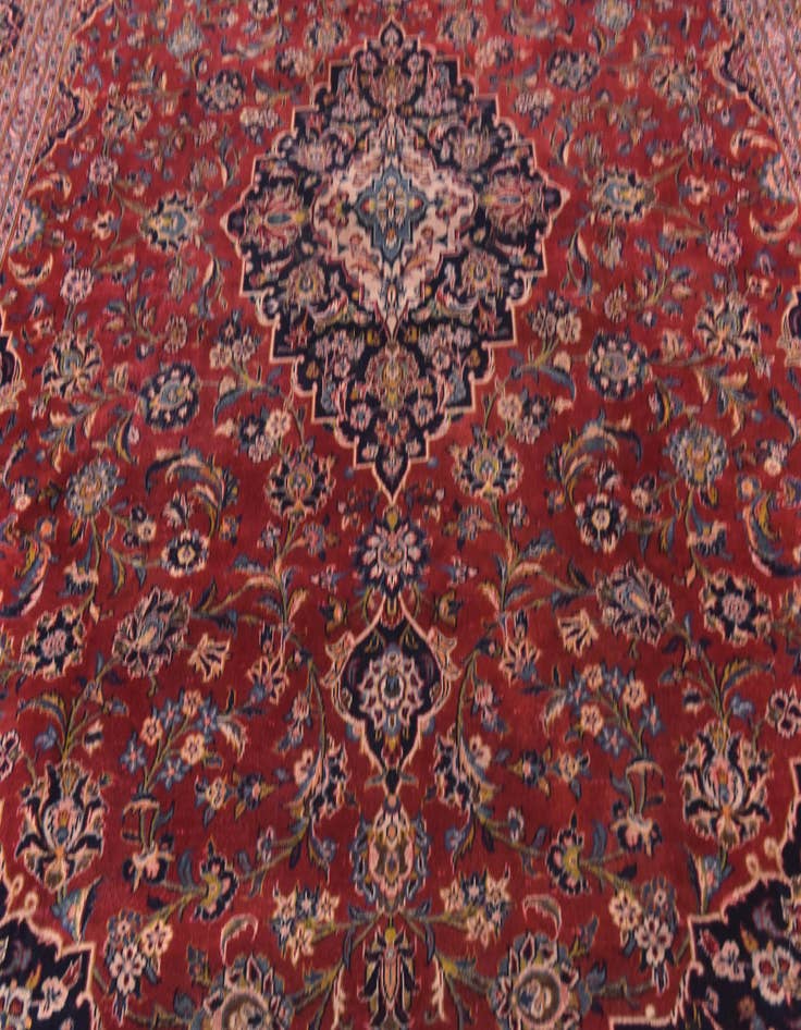Detail image of 9' 8 x 12' 10 Hand Knotted Kashan Persian Wool Rug